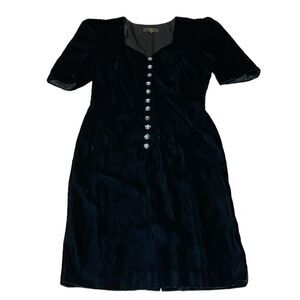 Vintage Velvet Charter Club Dress, Black, Holiday, party, 6
